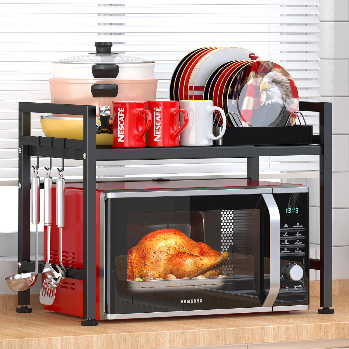 Tabletop Storage Rack, 2-layer Microwave Oven Rack, Oven Storage