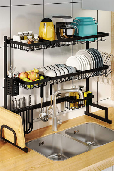 dish towel holder，black dish rack，black sink drainer