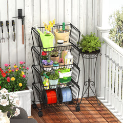 Pusdon Stackable Storage Metal Baskets for kitchen