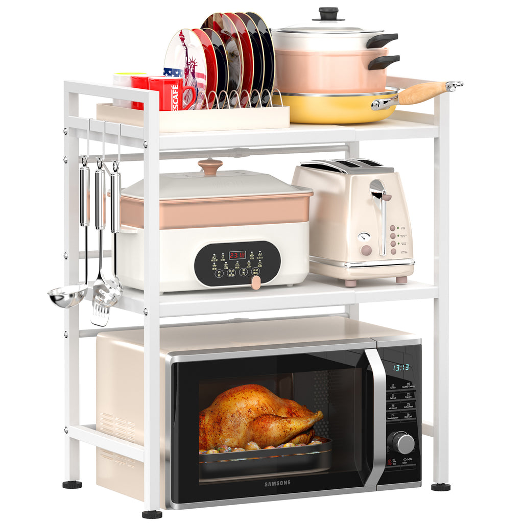 Microwave Oven 2 Tier Rack,Space-Saving 16.8-25.5 inches